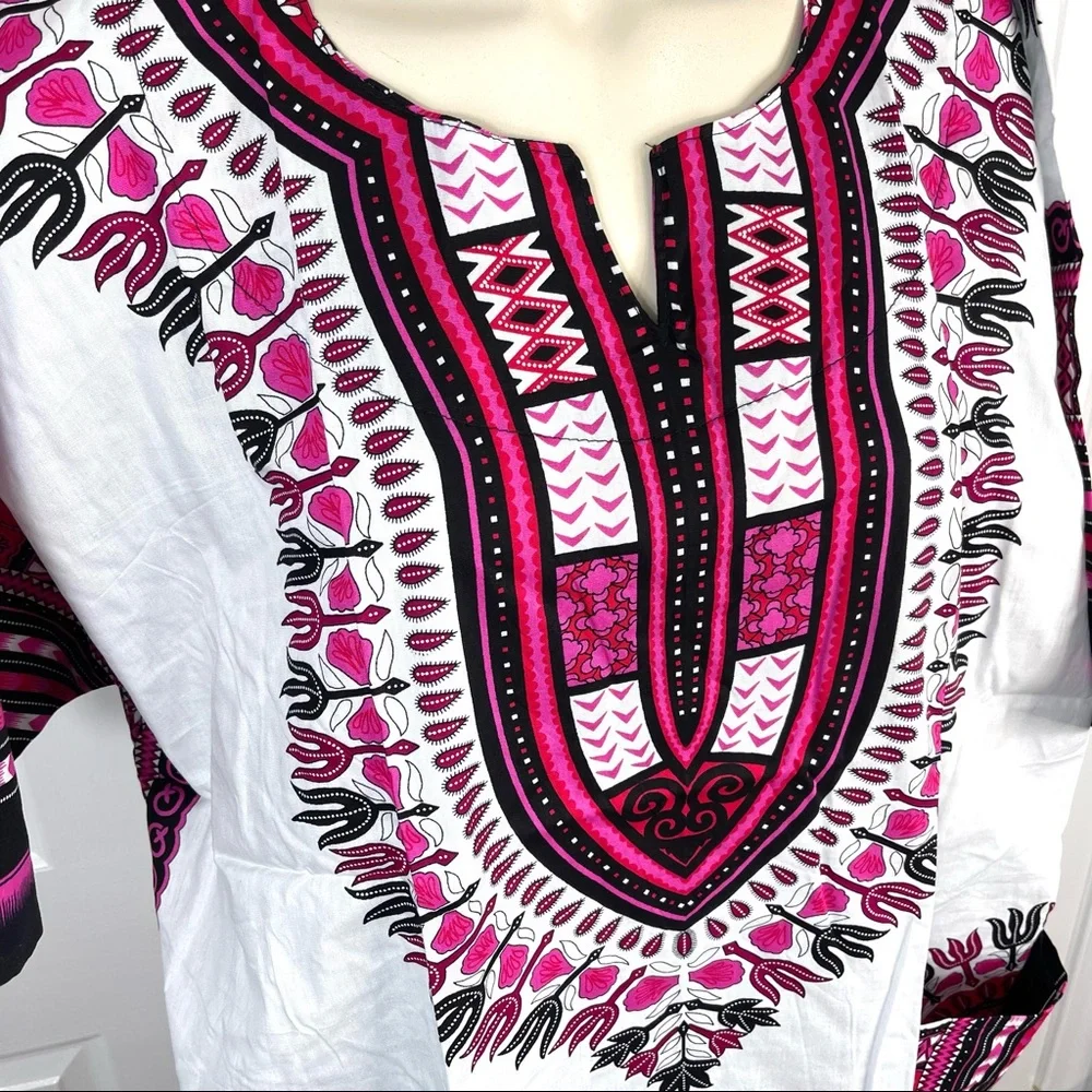 🌟🌟SOLD🌟🌟BRIGHT and BOLD short sleeve 100% COTTON graphic print floral shirt - Picture 8 of 8